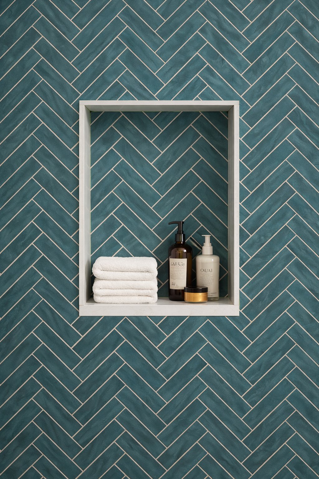 Elegant living room with custom bookshelves